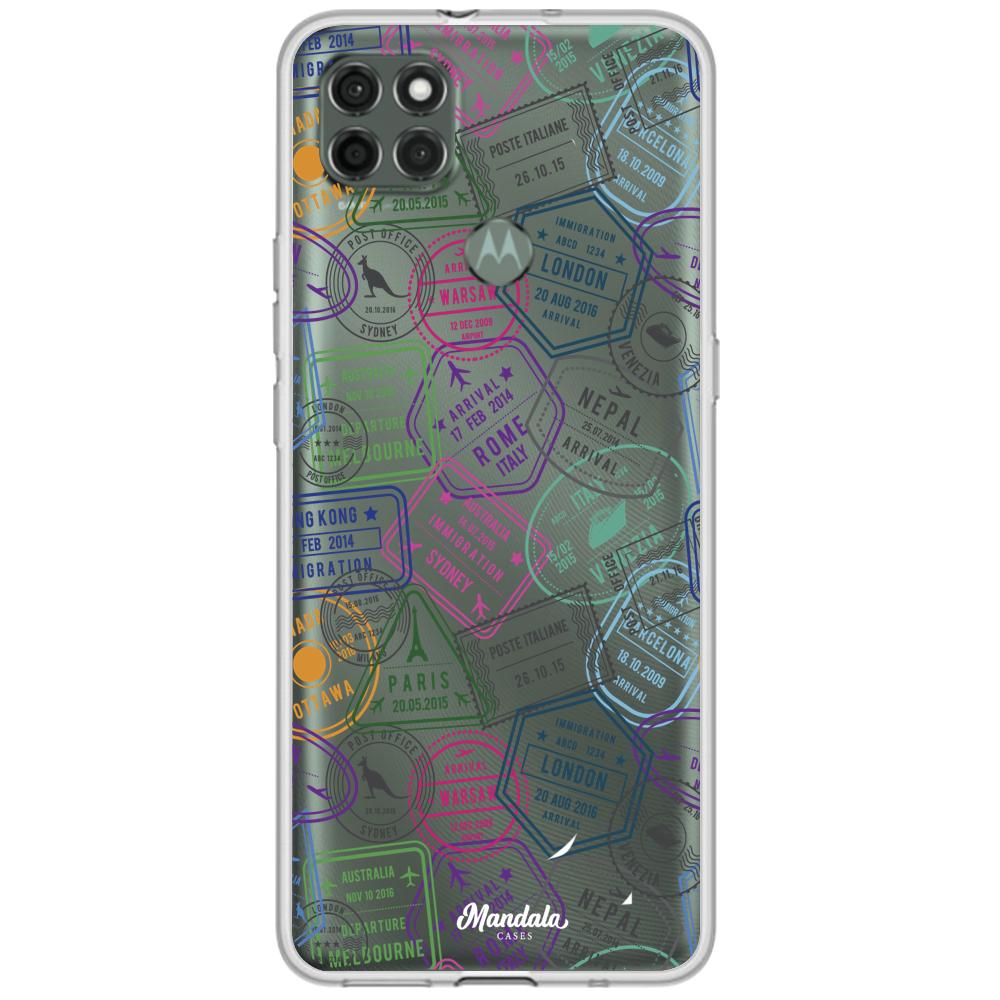 Case para Motorola G9 power Funda Sellos de Pasaporte - Mandala Cases