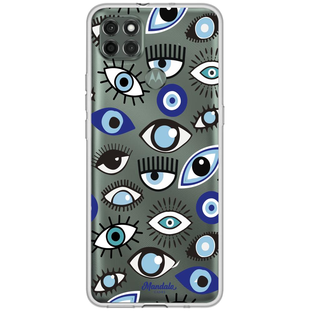Case para Motorola G9 power Funda Funda Ojos Azules y Blancos - Mandala Cases
