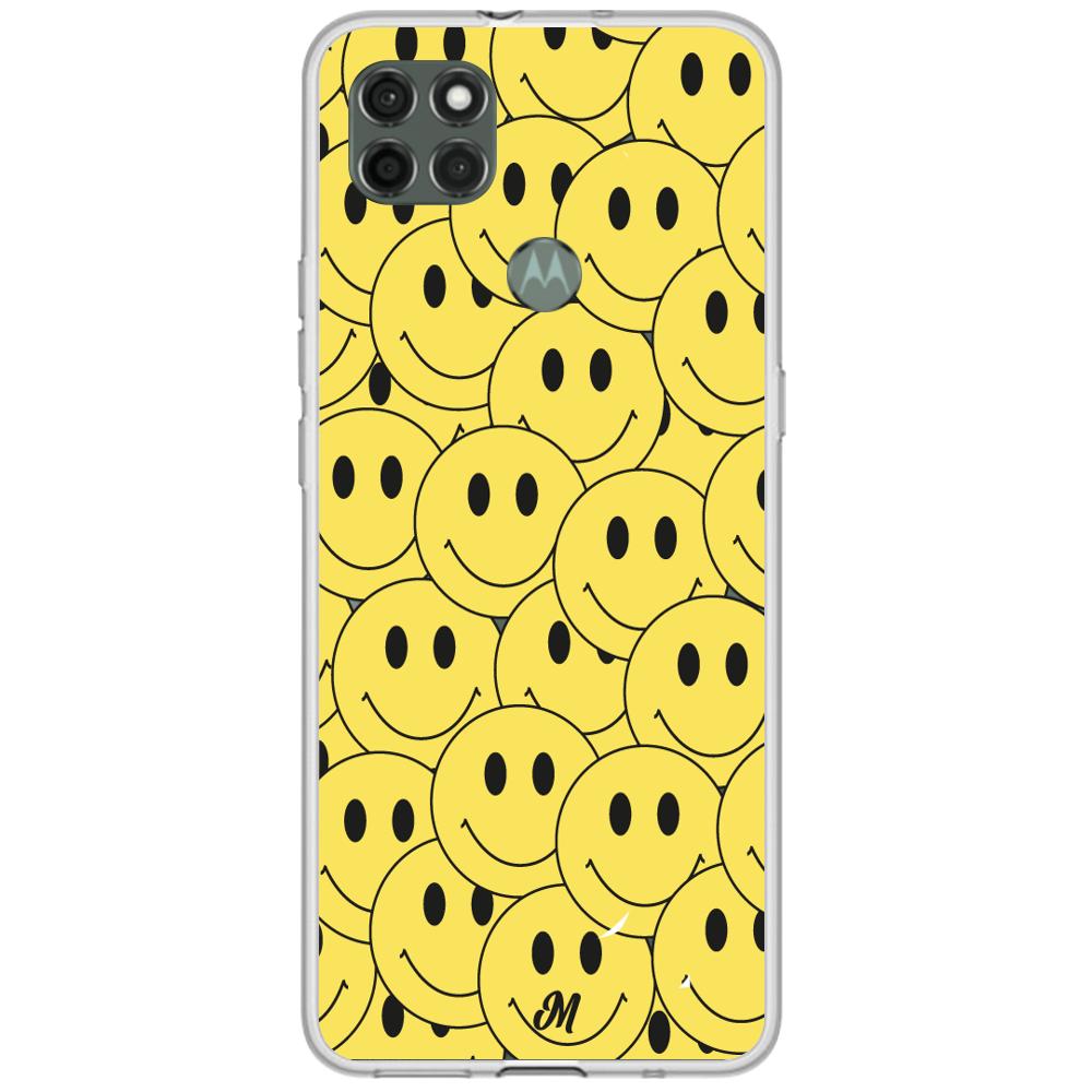Case para Motorola G9 power Yellow happy faces - Mandala Cases