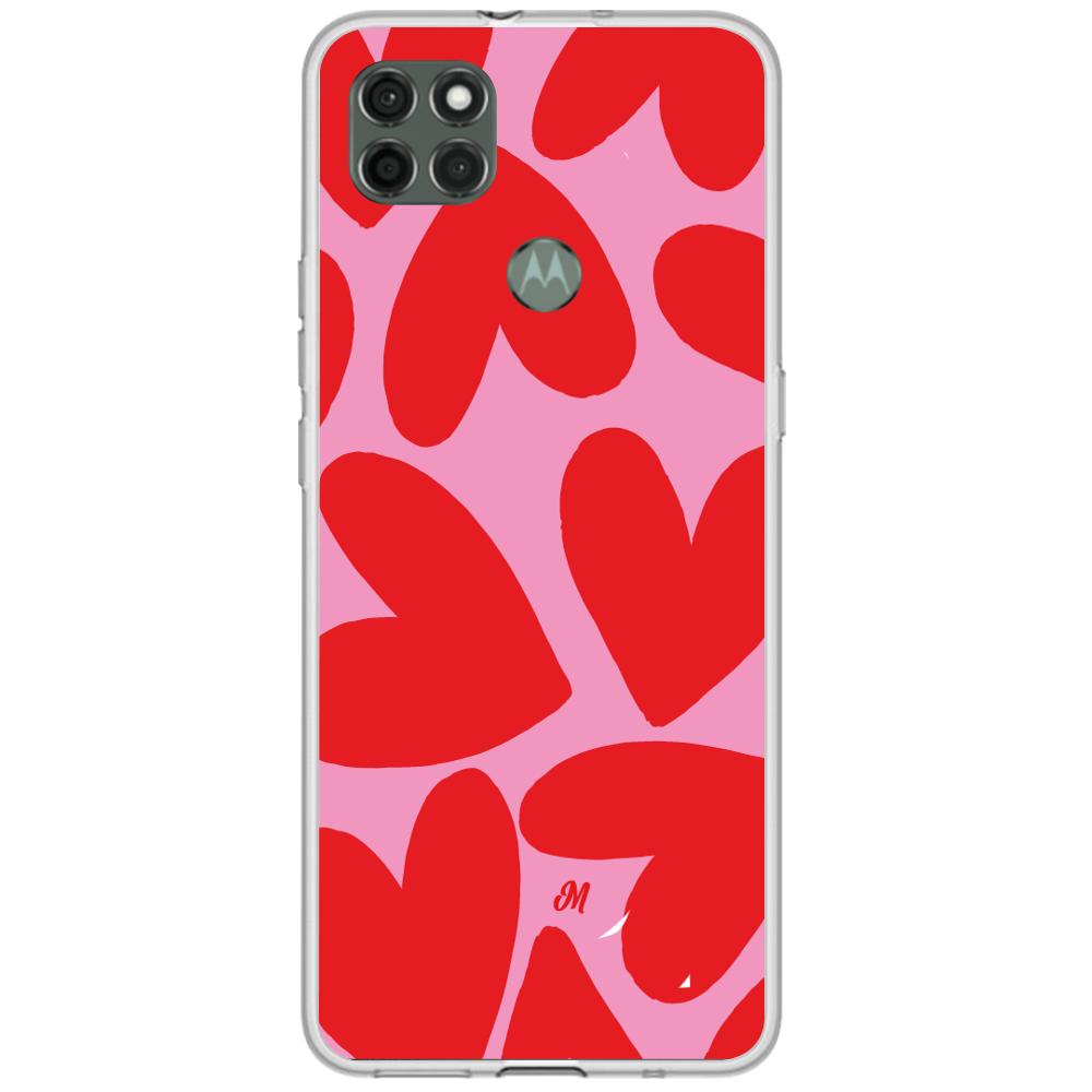 Case para Motorola G9 power Red Hearts - Mandala Cases
