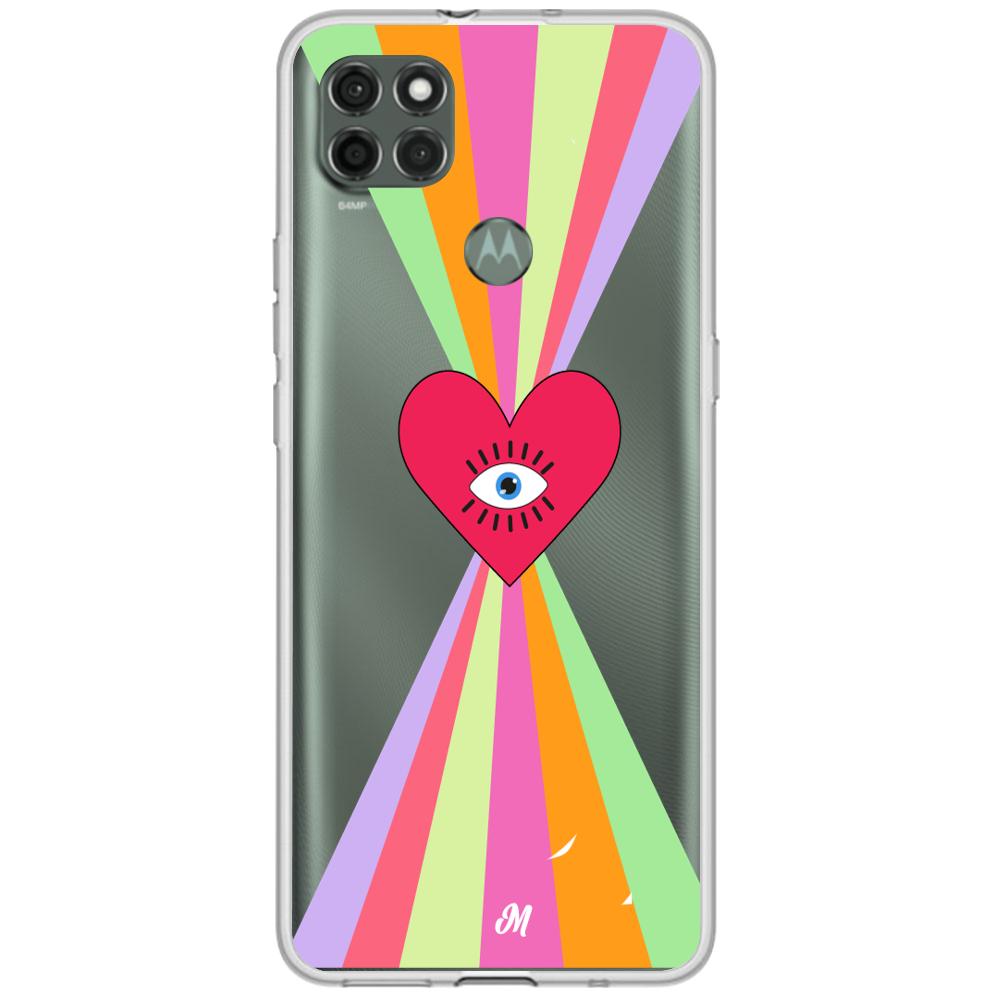 Case para Motorola G9 power Corazon arcoiris - Mandala Cases