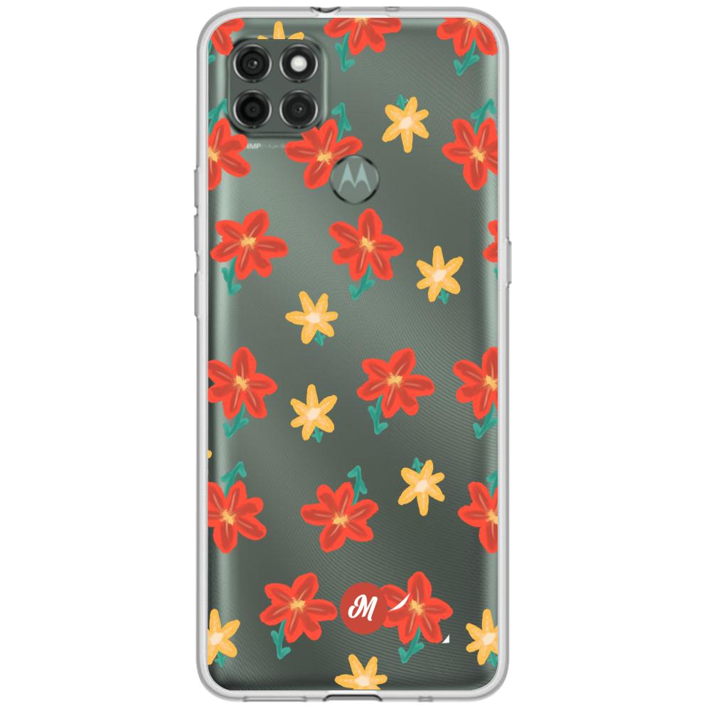 Cases para Motorola G9 power RED FLOWERS - Mandala Cases