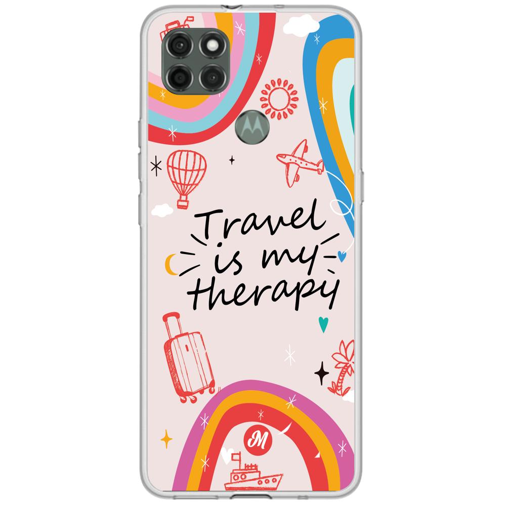 Cases para Motorola G9 power TRAVEL IS MY THERAPY - Mandala Cases