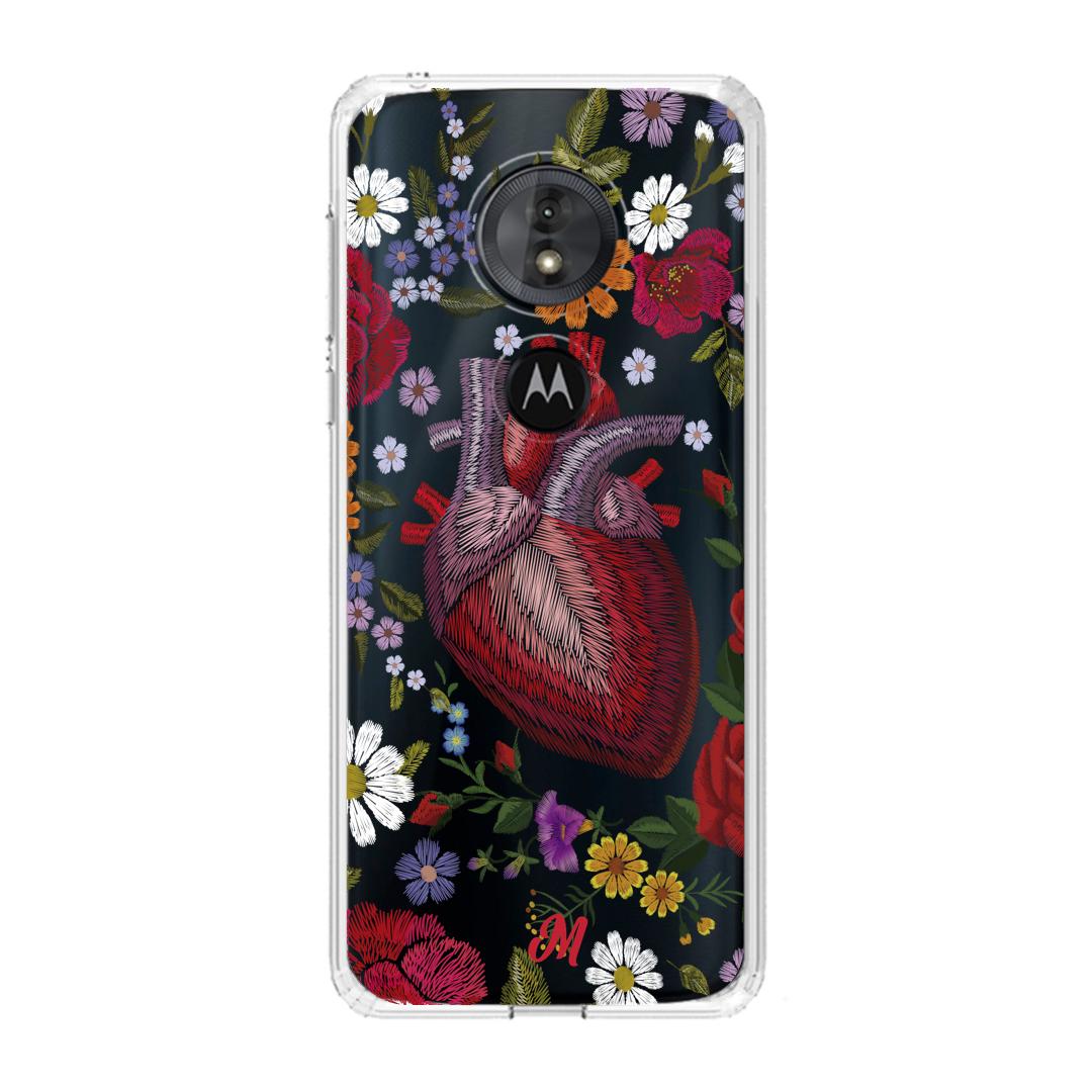 Case para Motorola G6 play Funda Corazón con Flores - Mandala Cases