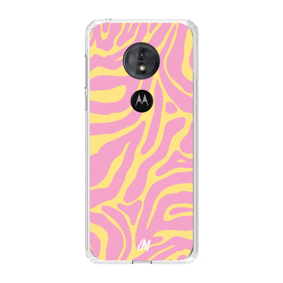 Case para Motorola G6 play Lineas rosa y amarillo - Mandala Cases