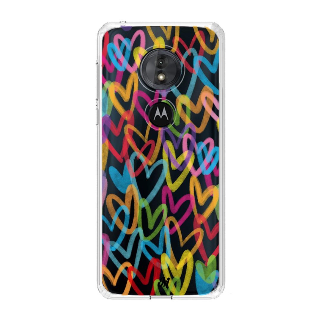 Case para Motorola G6 play Corazones arcoíris - Mandala Cases