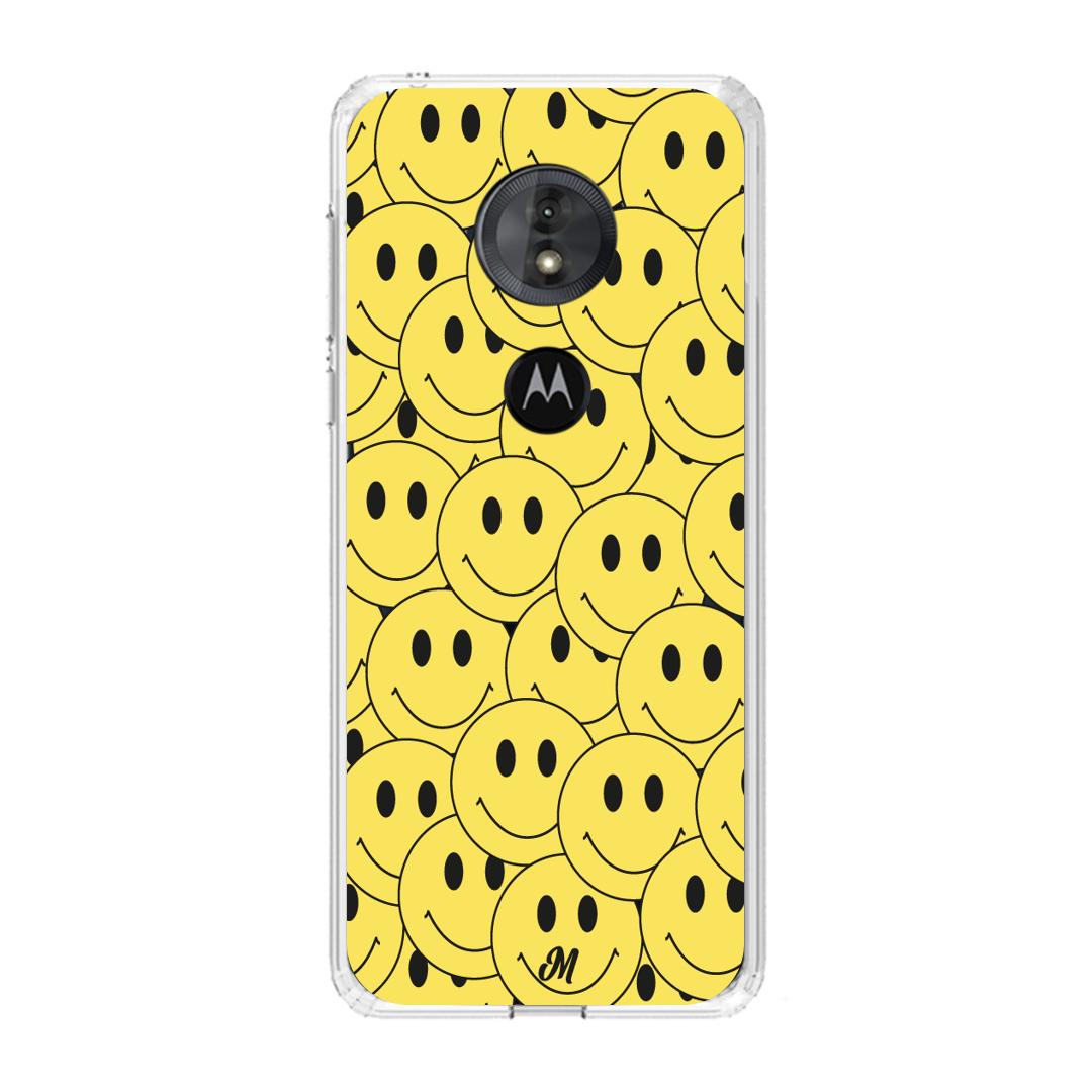 Case para Motorola G6 play Yellow happy faces - Mandala Cases