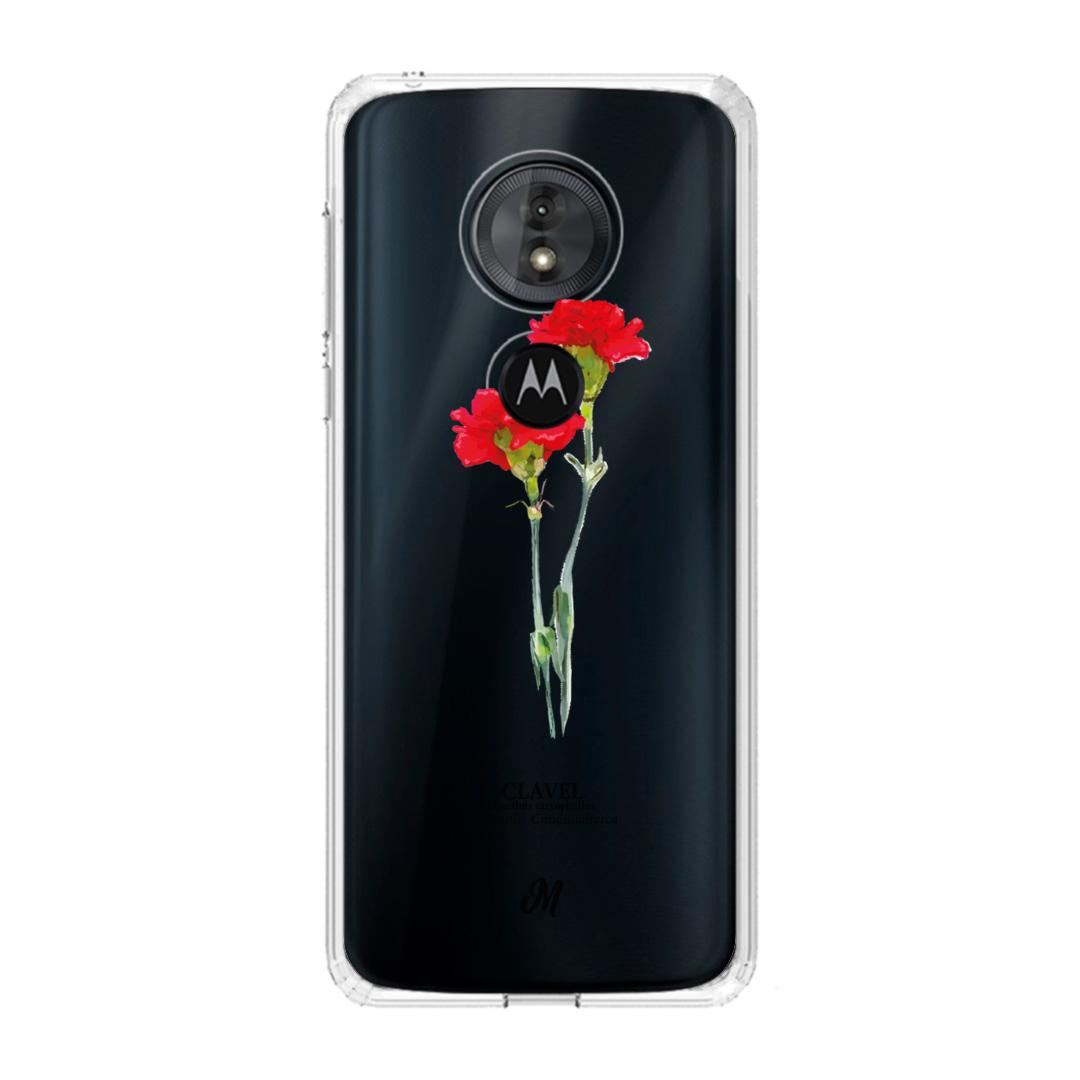 Case para Motorola G6 play Claveles Rojos - Mandala Cases