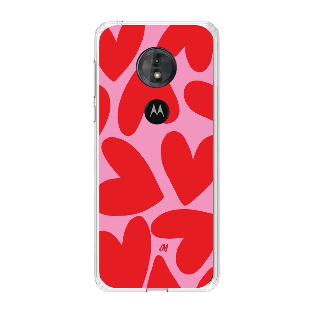 Case para Motorola G6 play Red Hearts - Mandala Cases