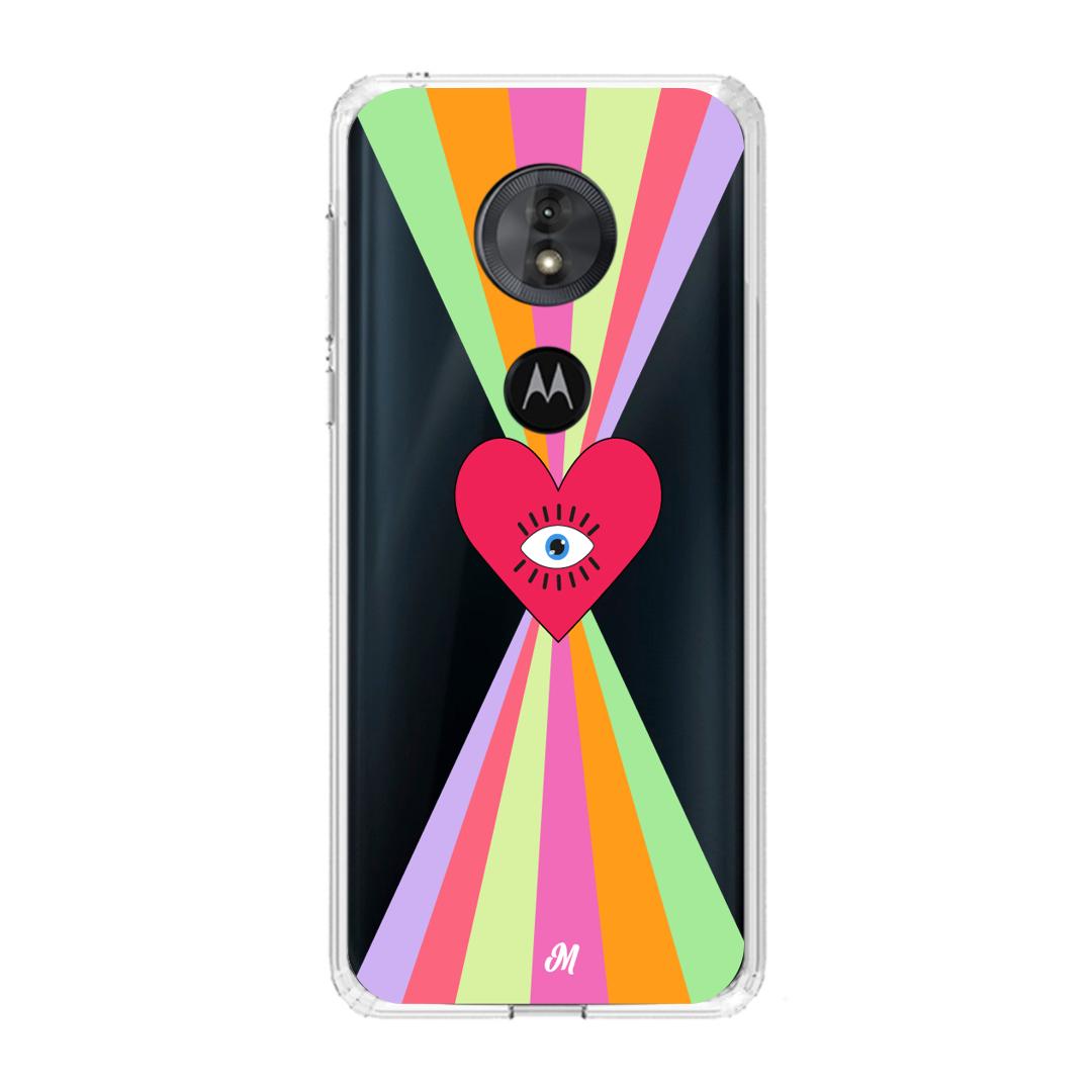 Case para Motorola G6 play Corazon arcoiris - Mandala Cases