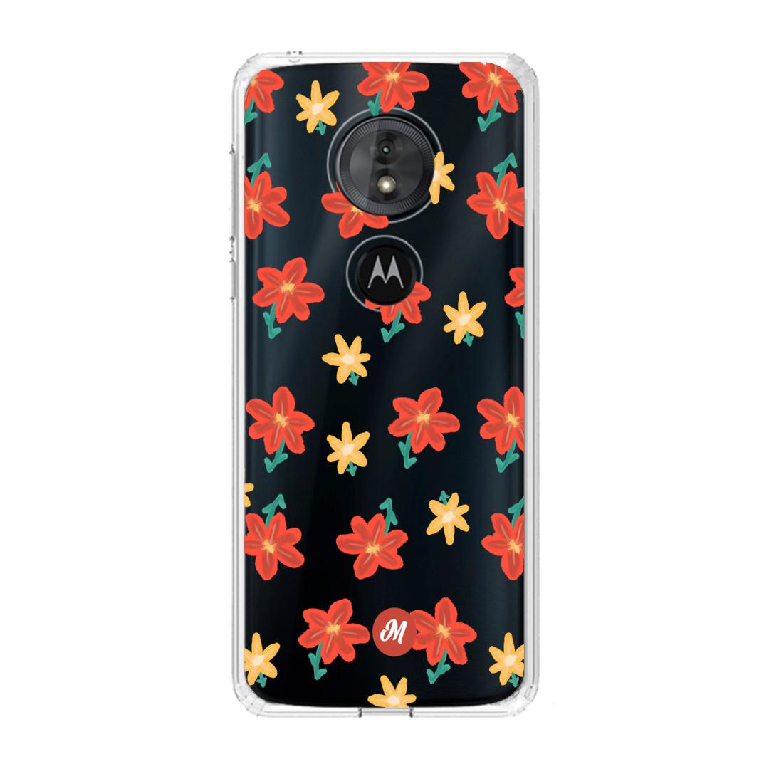 Cases para Motorola G6 play RED FLOWERS - Mandala Cases