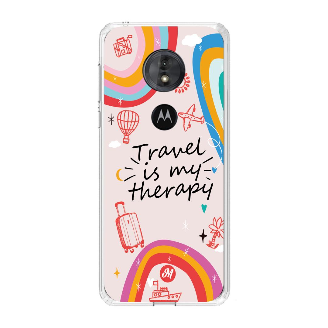 Cases para Motorola G6 play TRAVEL IS MY THERAPY - Mandala Cases