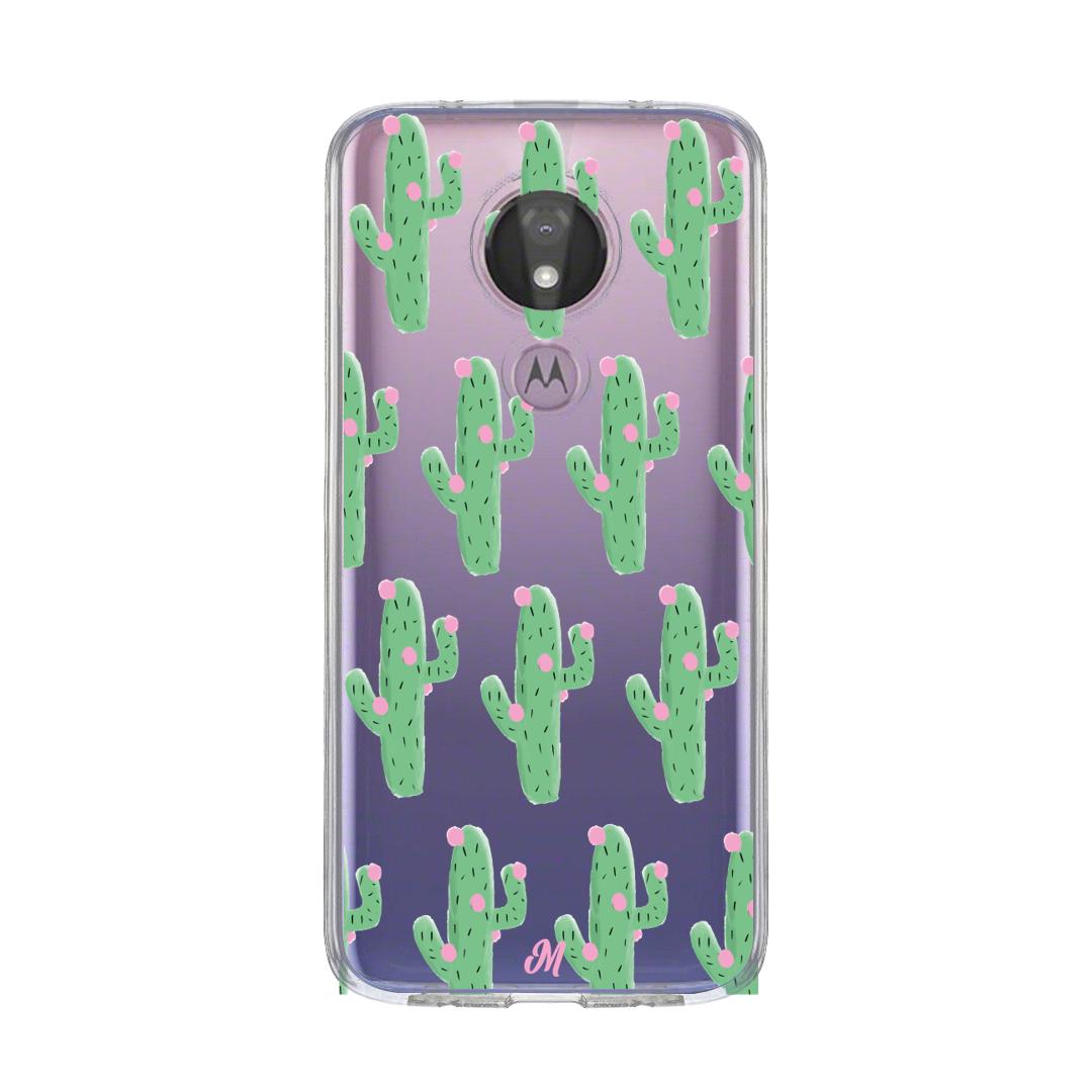 Case para Motorola G7 power Cactus Con Flor Rosa  - Mandala Cases