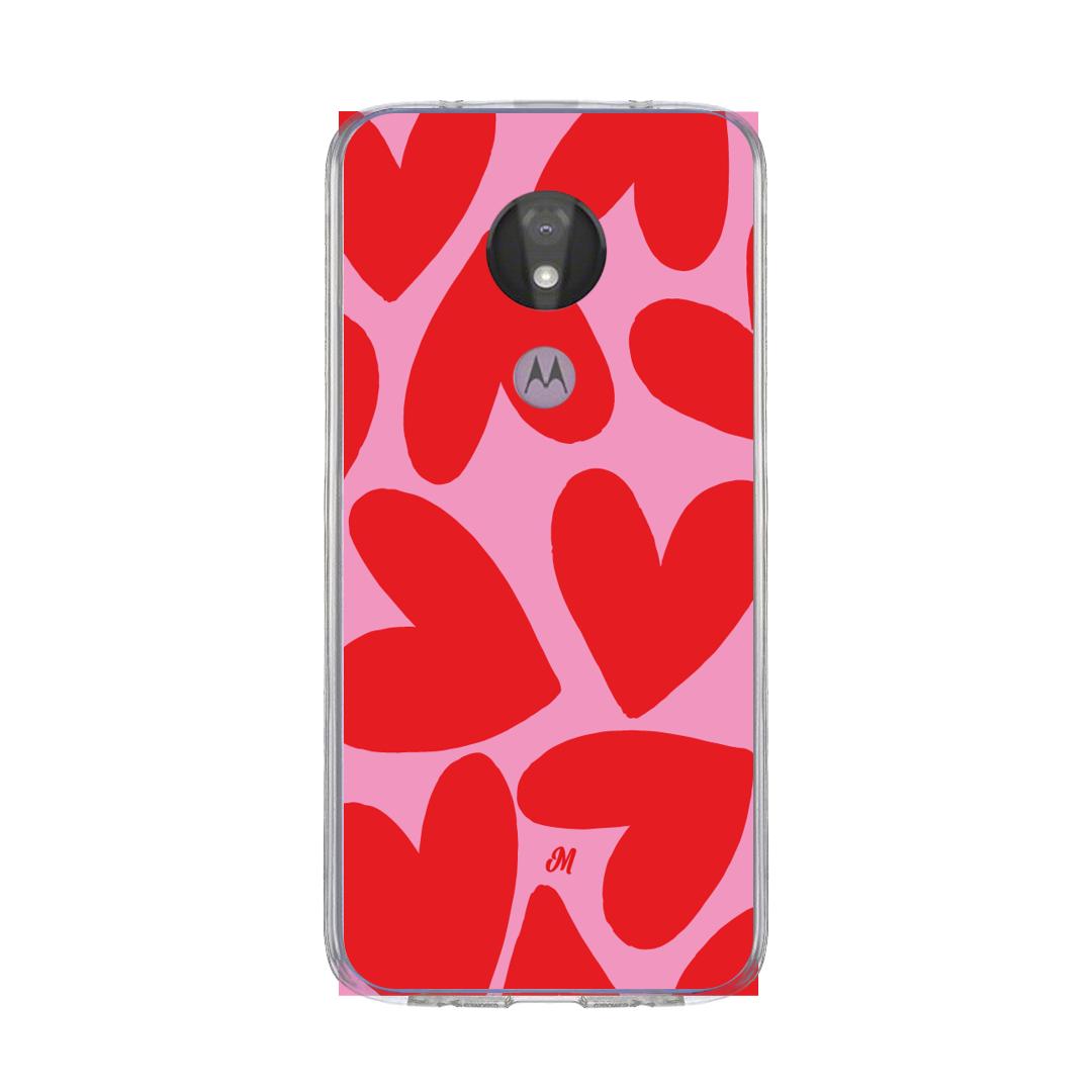 Case para Motorola G7 power Red Hearts - Mandala Cases