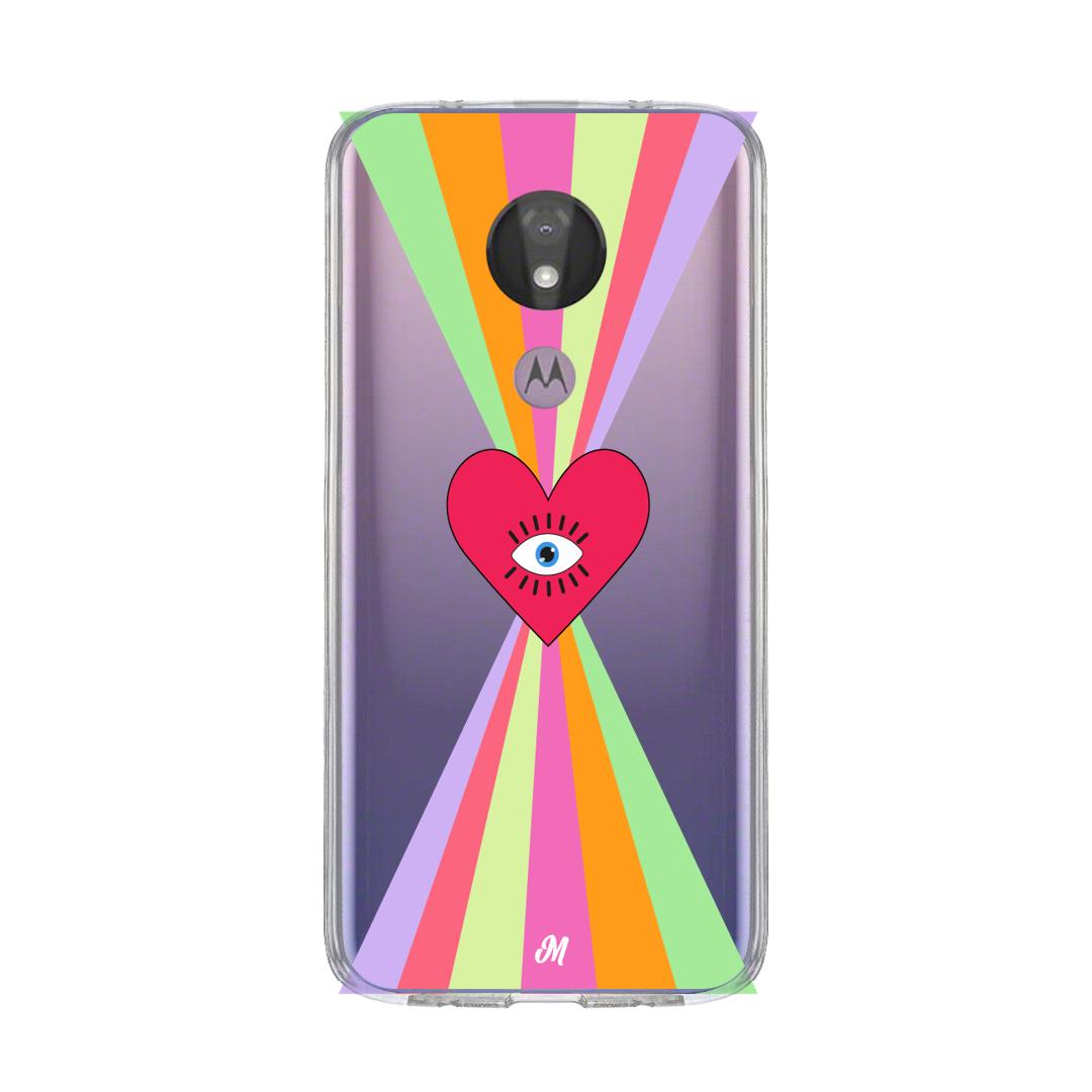 Case para Motorola G7 power Corazon arcoiris - Mandala Cases