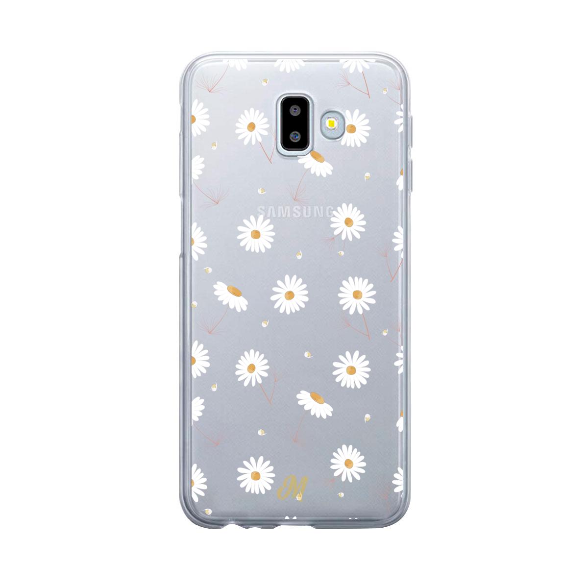 Case para Samsung J6 Plus Funda Flores Blancas Delicadas  - Mandala Cases