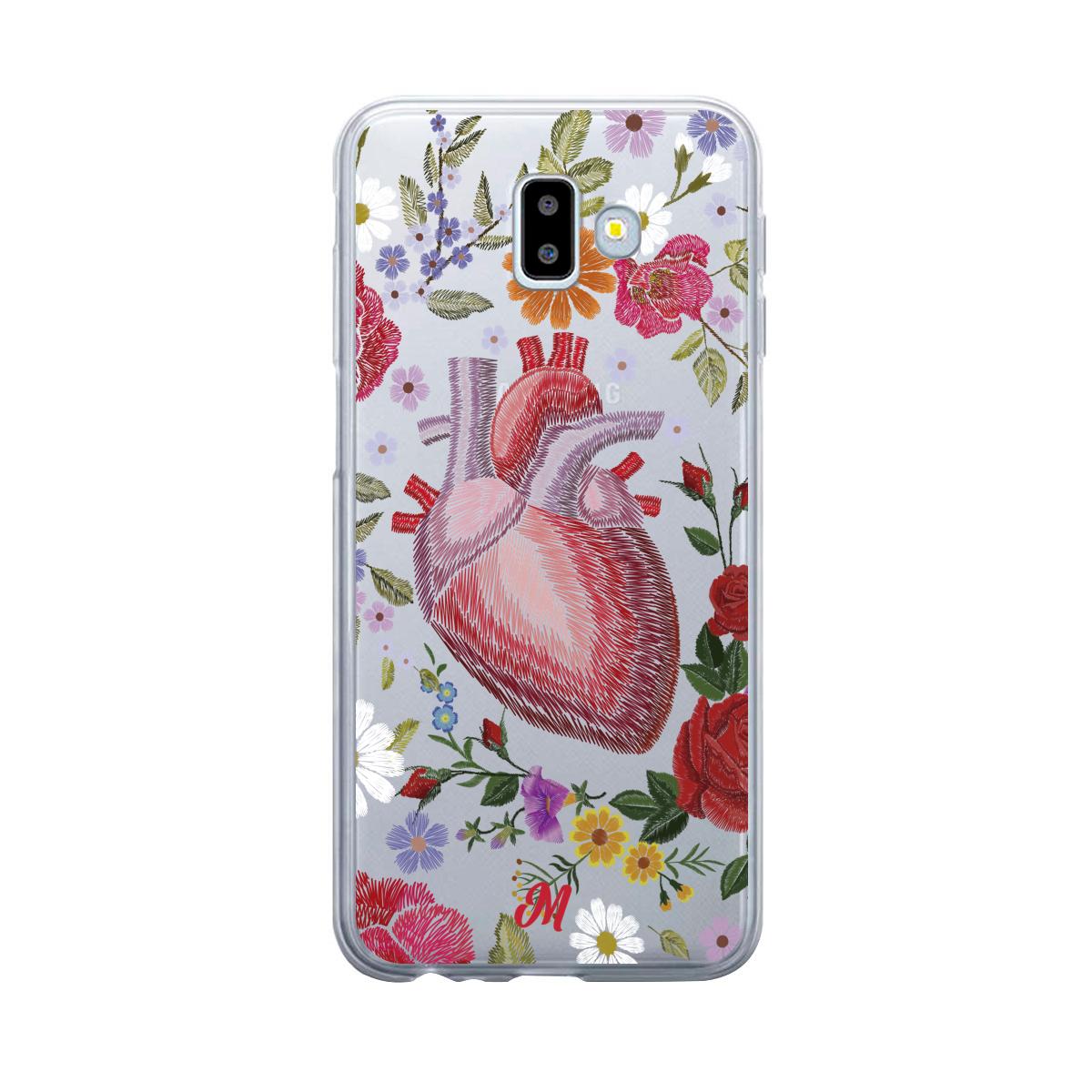 Case para Samsung J6 Plus Funda Corazón con Flores - Mandala Cases