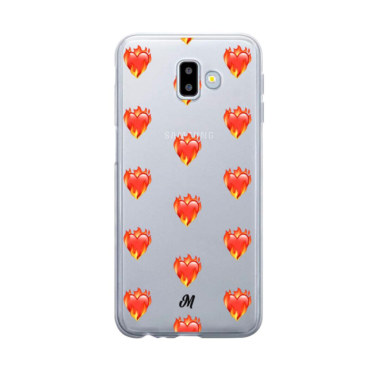 Case para Samsung J6 Plus de Corazón en llamas - Mandala Cases