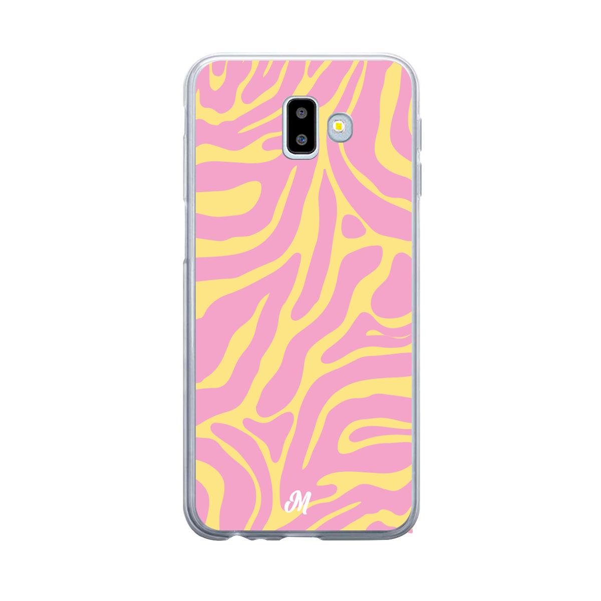 Case para Samsung J6 Plus Lineas rosa y amarillo - Mandala Cases