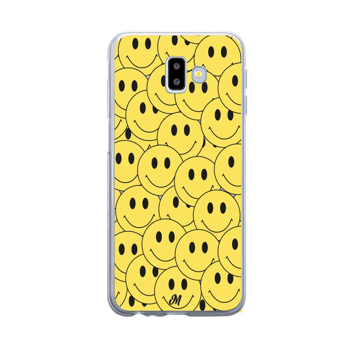 Case para Samsung J6 Plus Yellow happy faces - Mandala Cases