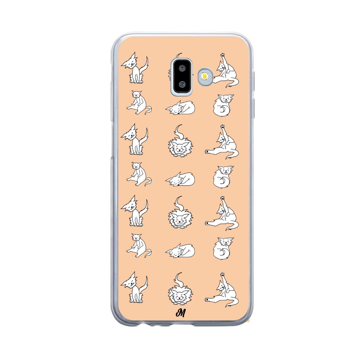 Case para Samsung J6 Plus Yoga gatuna - Mandala Cases