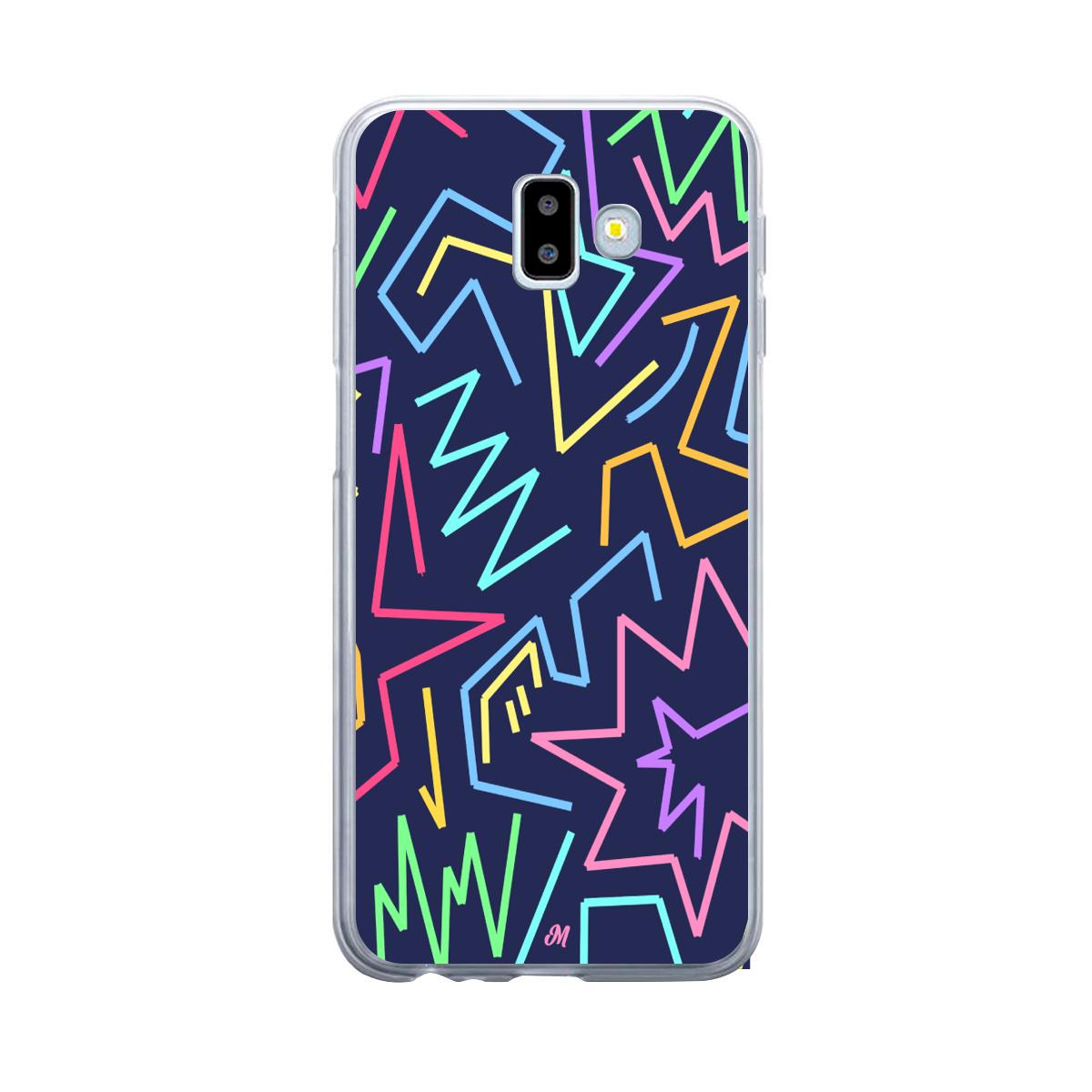 Case para Samsung J6 Plus Lineas Magneticas Coloridas - Mandala Cases