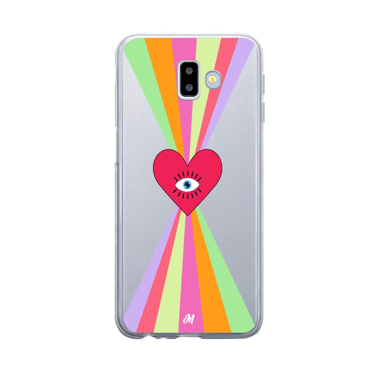 Case para Samsung J6 Plus Corazon arcoiris - Mandala Cases