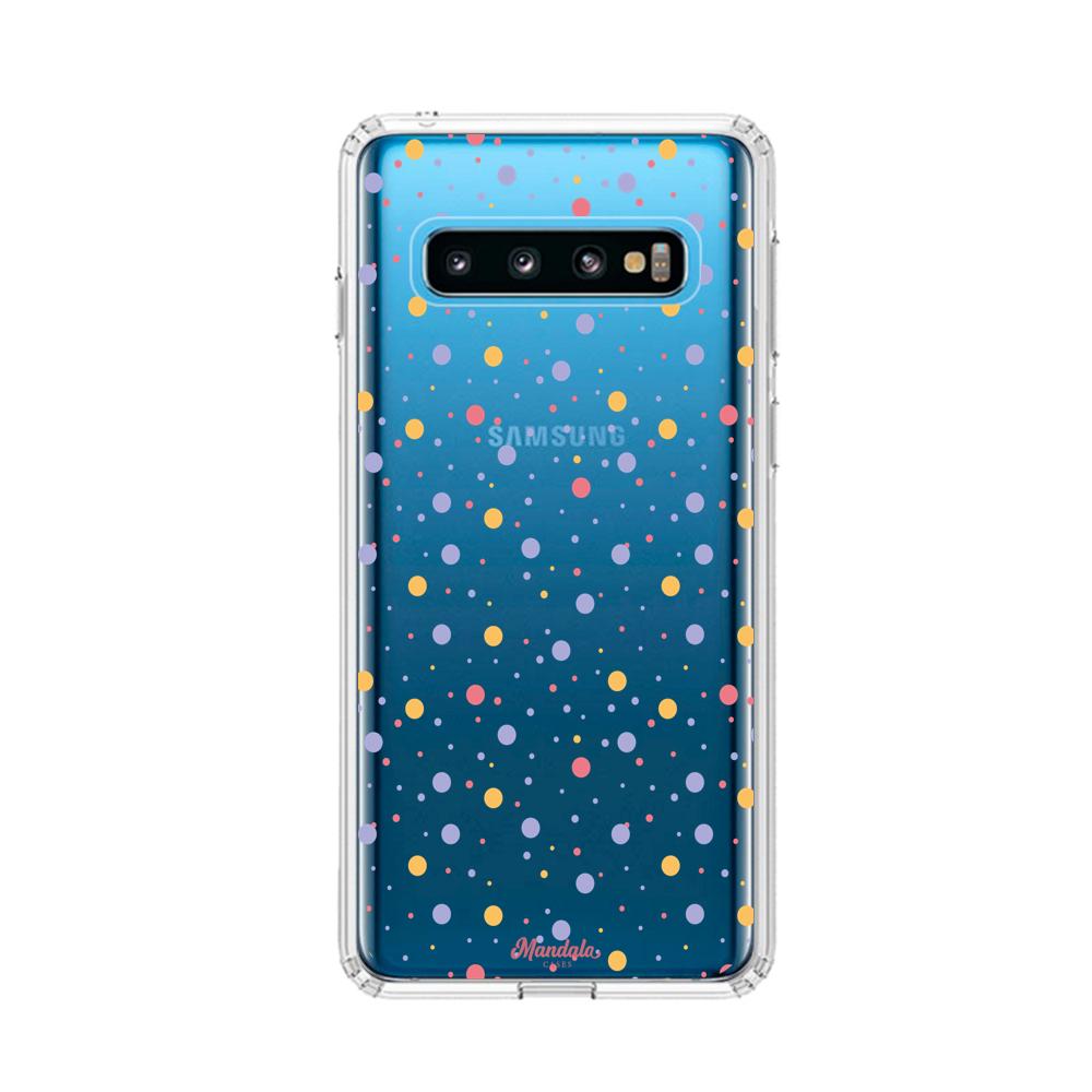 Case para Samsung S10 puntos de coloridos-  - Mandala Cases