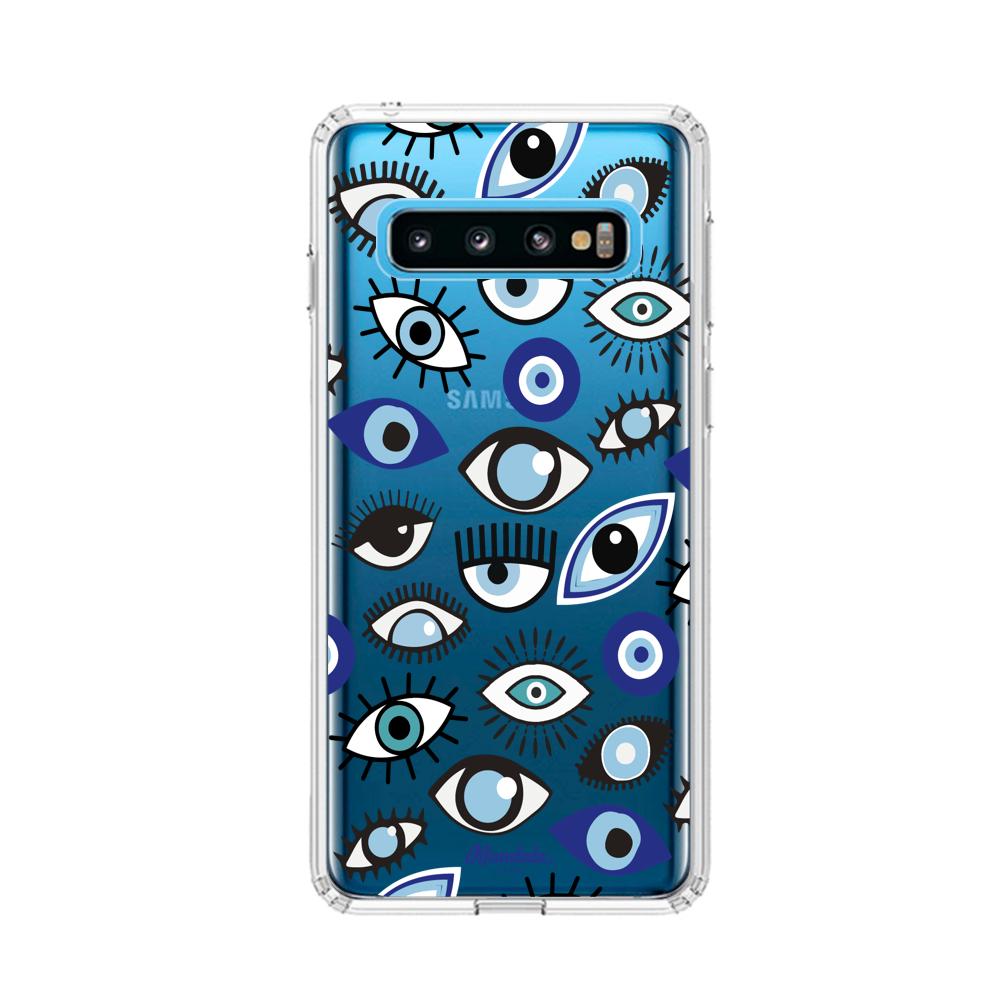 Case para Samsung S10 Funda Funda Ojos Azules y Blancos - Mandala Cases