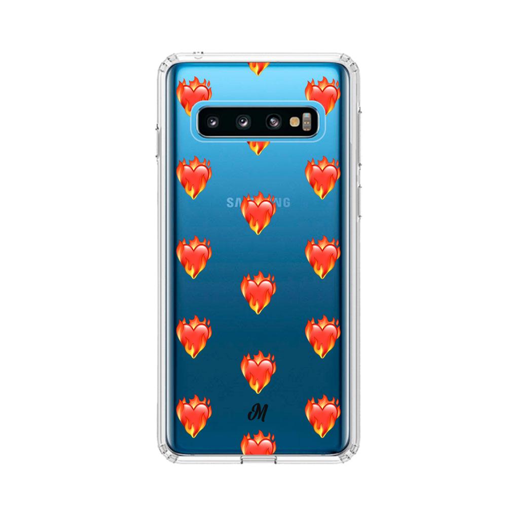 Case para Samsung S10 de Corazón en llamas - Mandala Cases