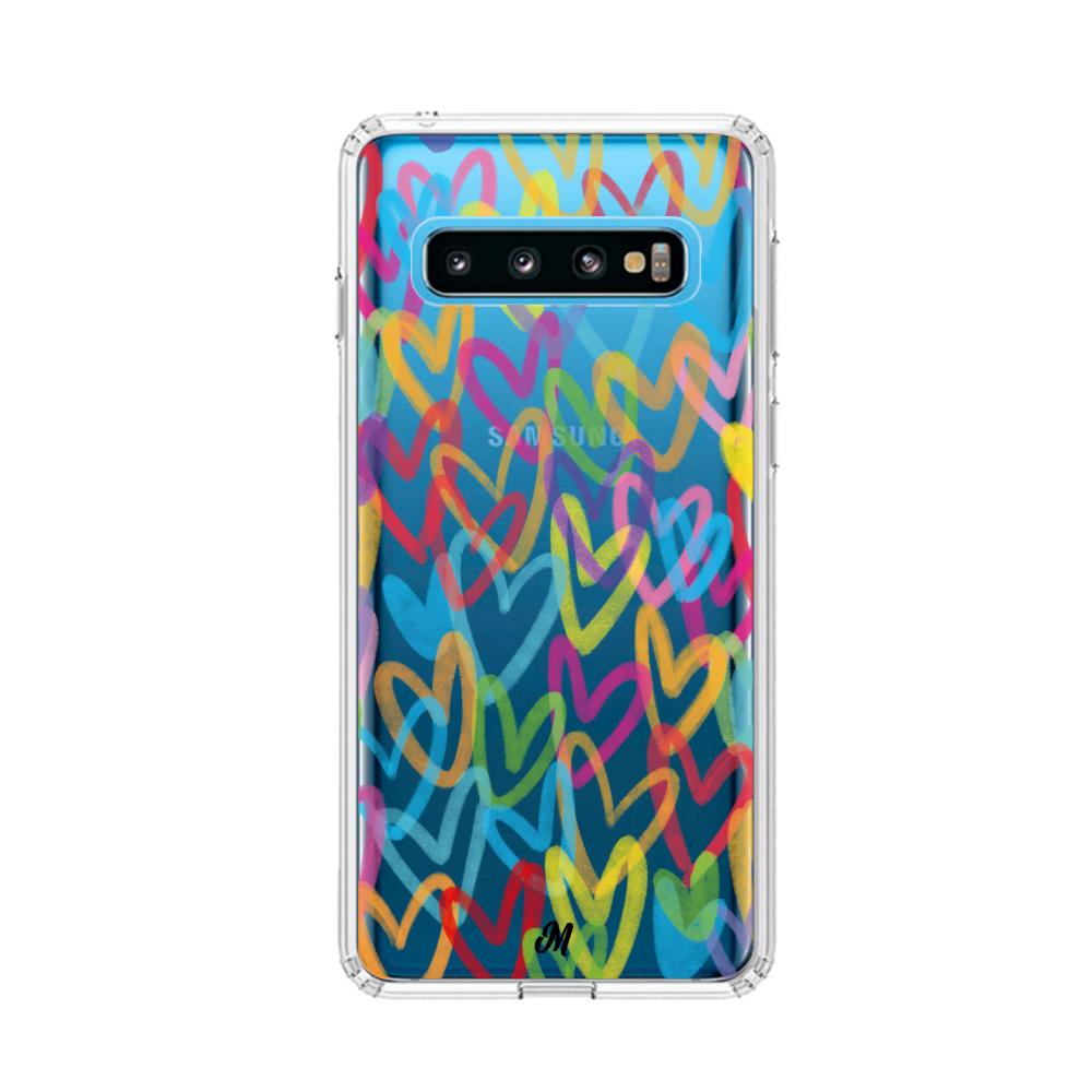 Case para Samsung S10 Corazones arcoíris - Mandala Cases