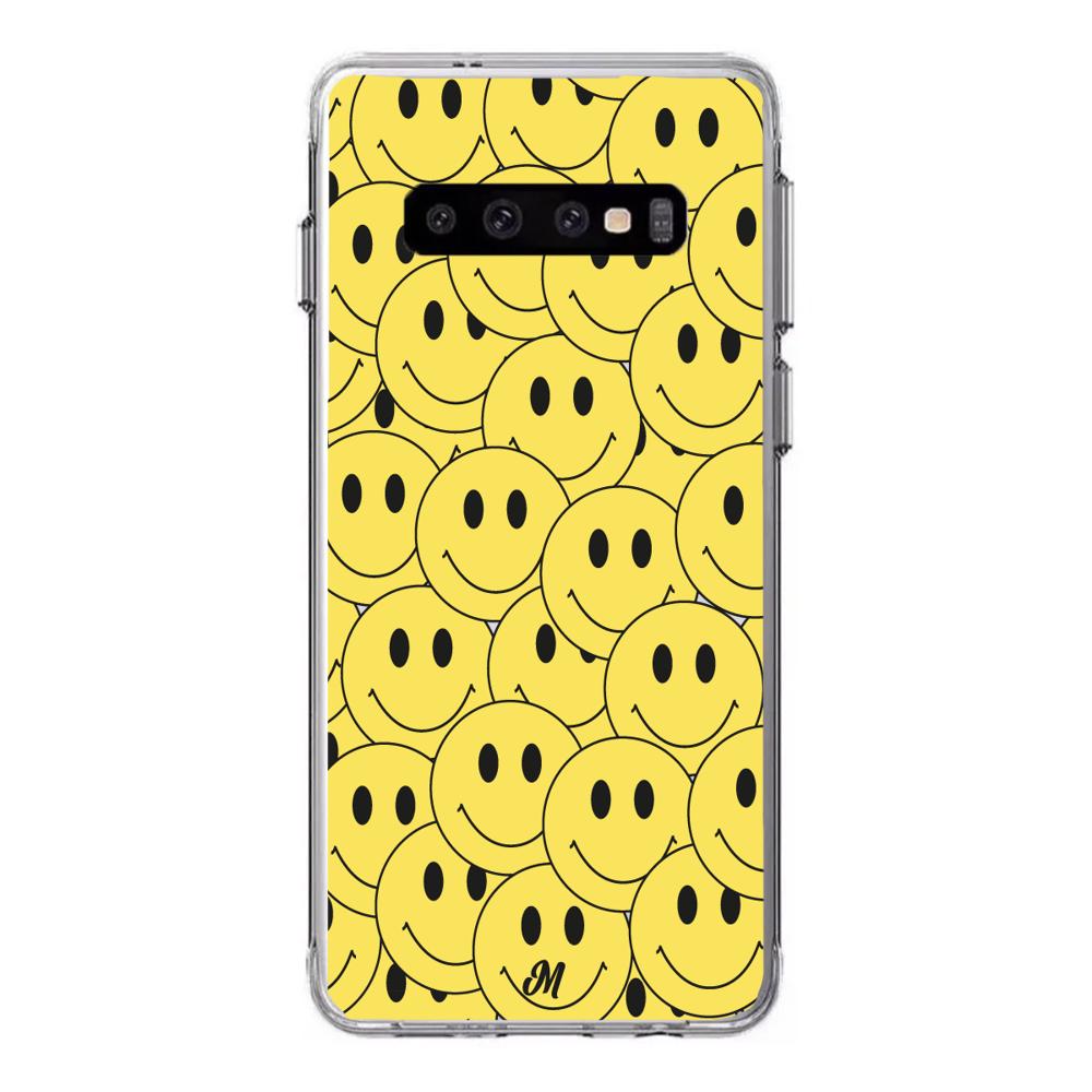 Case para Samsung S10 Yellow happy faces - Mandala Cases