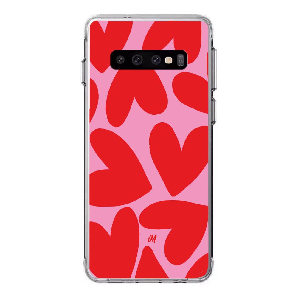Case para Samsung S10 plus Red Hearts - Mandala Cases