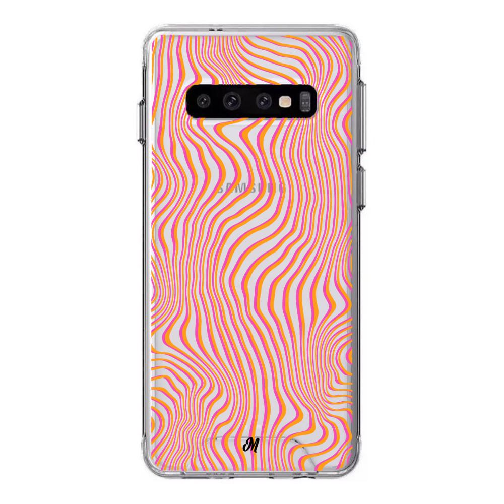 Case para Samsung S10 plus patron movimiento Naranja - Mandala Cases