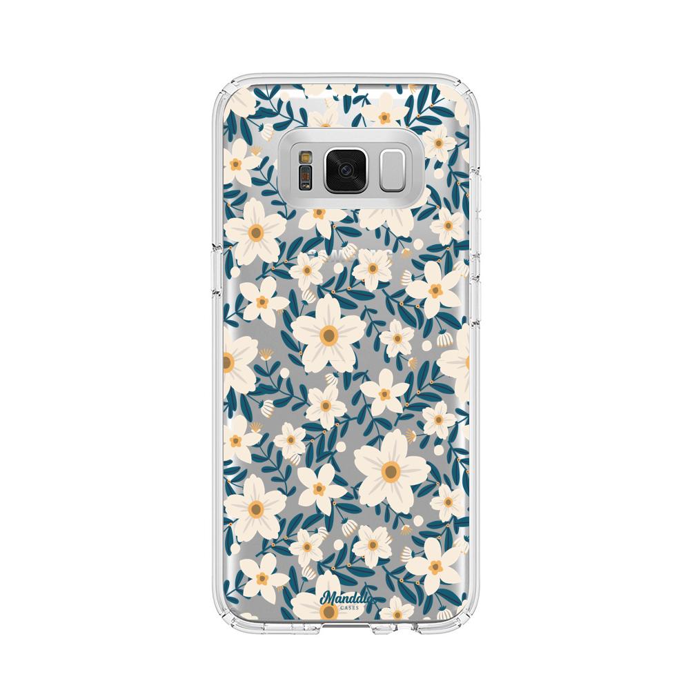 Case para Samsung s8 Plus Funda Flores Blancas  - Mandala Cases