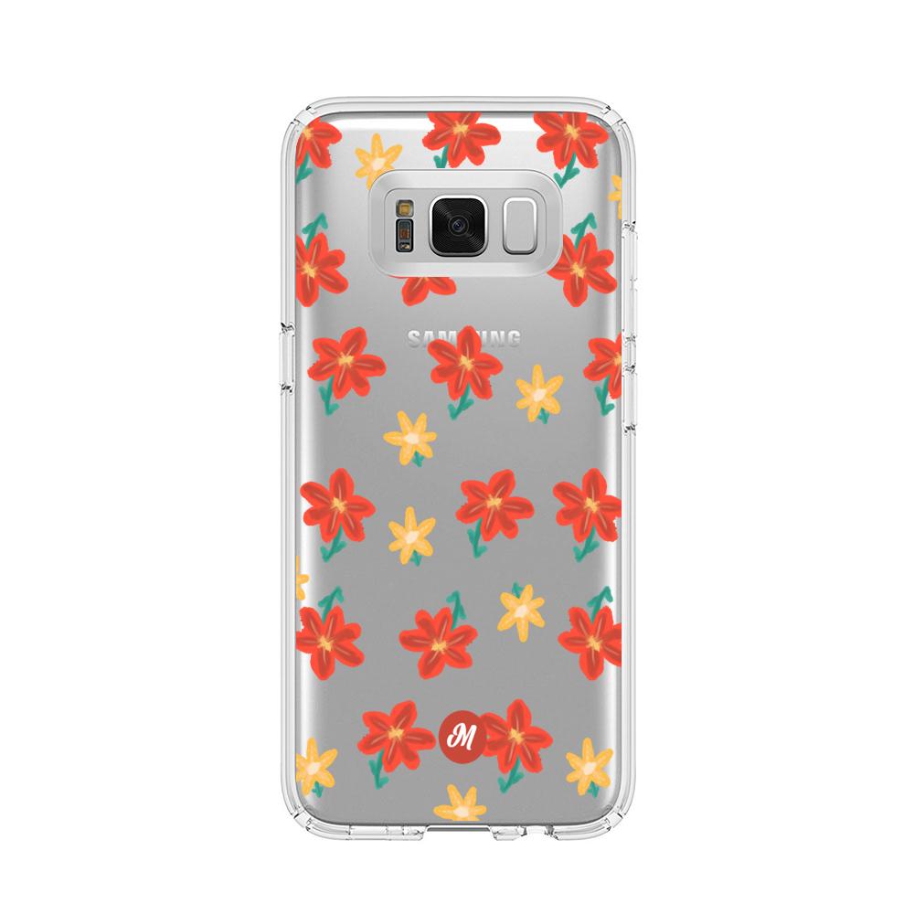 Cases para Samsung s8 Plus RED FLOWERS - Mandala Cases