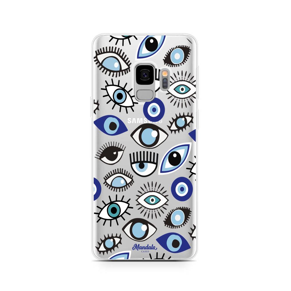 Case para Samsung S9 Plus Funda Funda Ojos Azules y Blancos - Mandala Cases