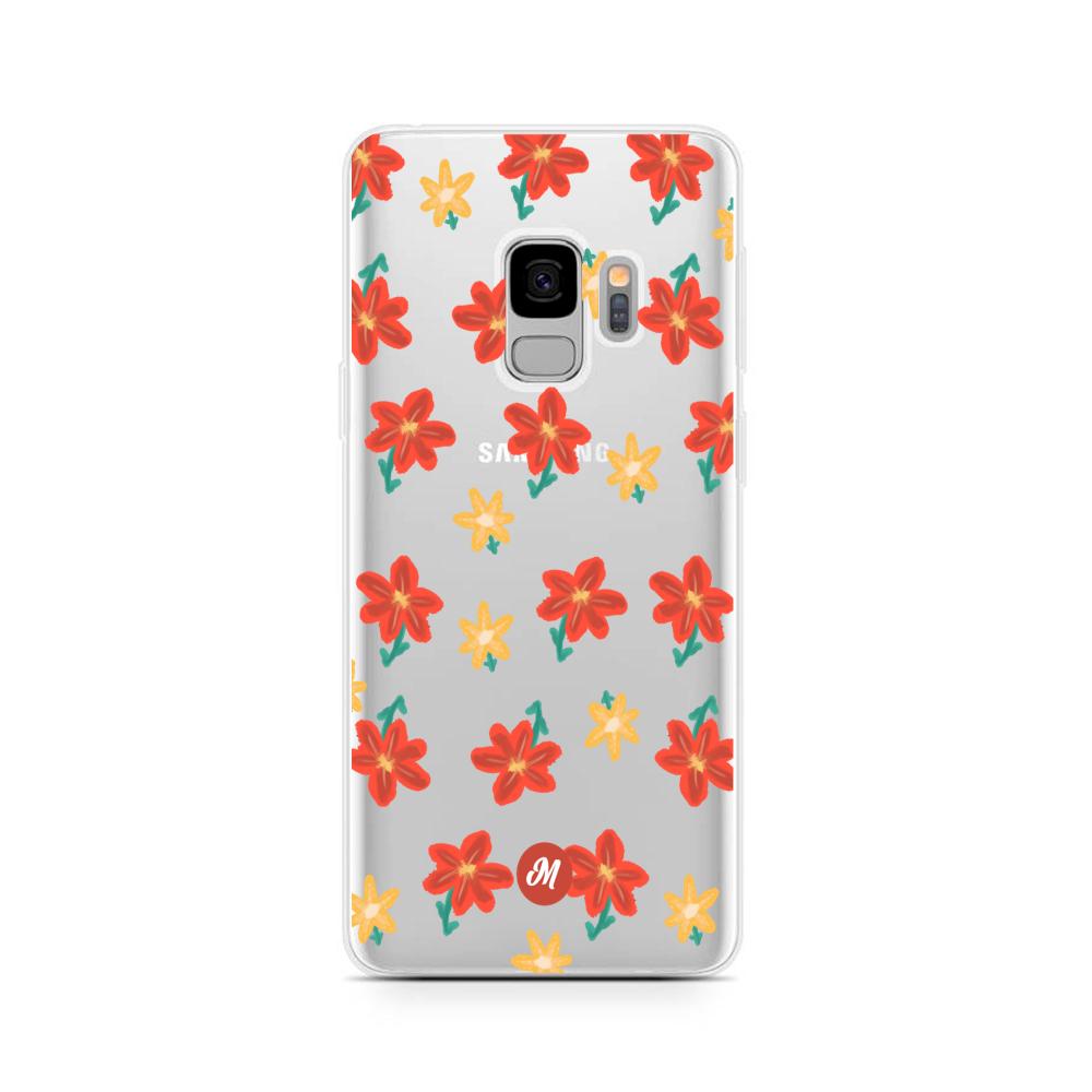 Cases para Samsung S9 Plus RED FLOWERS - Mandala Cases
