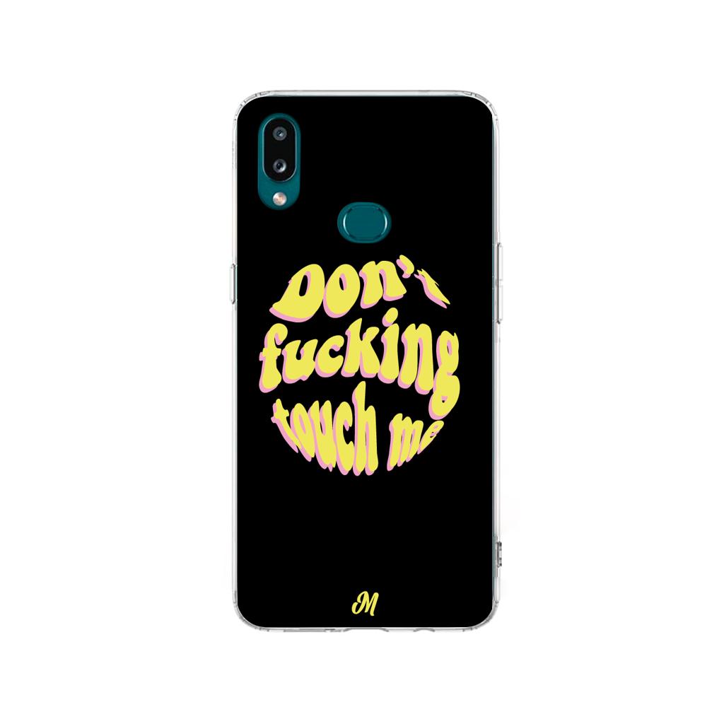 Case para Samsung a10s Don't fucking touch me amarillo - Mandala Cases
