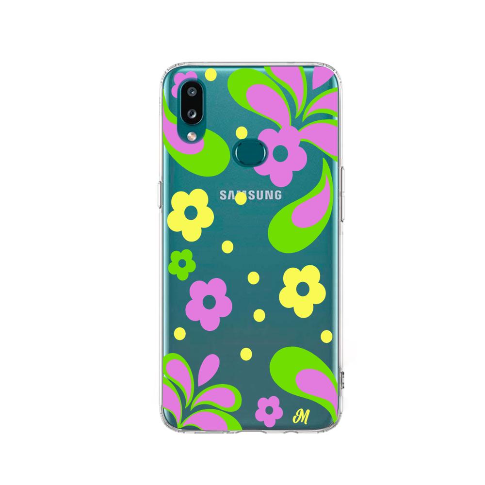 Case para Samsung a10s Flores moradas aesthetic - Mandala Cases