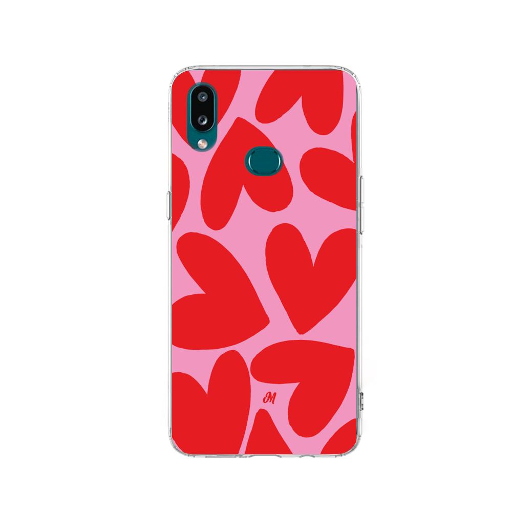 Case para Samsung a10s Red Hearts - Mandala Cases