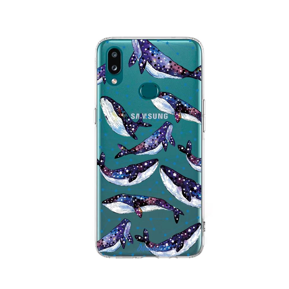 Case para Samsung a10s Funda Ballenas Espaciales  - Mandala Cases