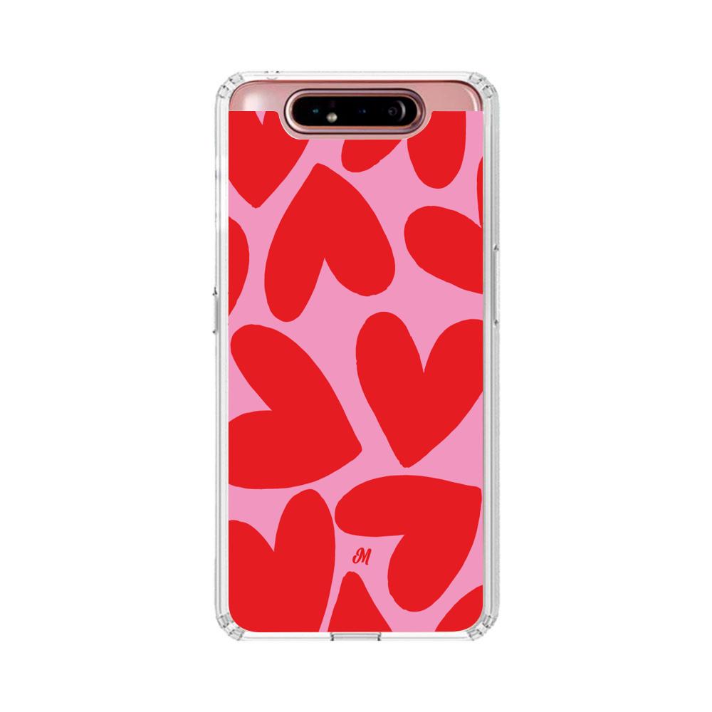 Case para Samsung A80 Red Hearts - Mandala Cases