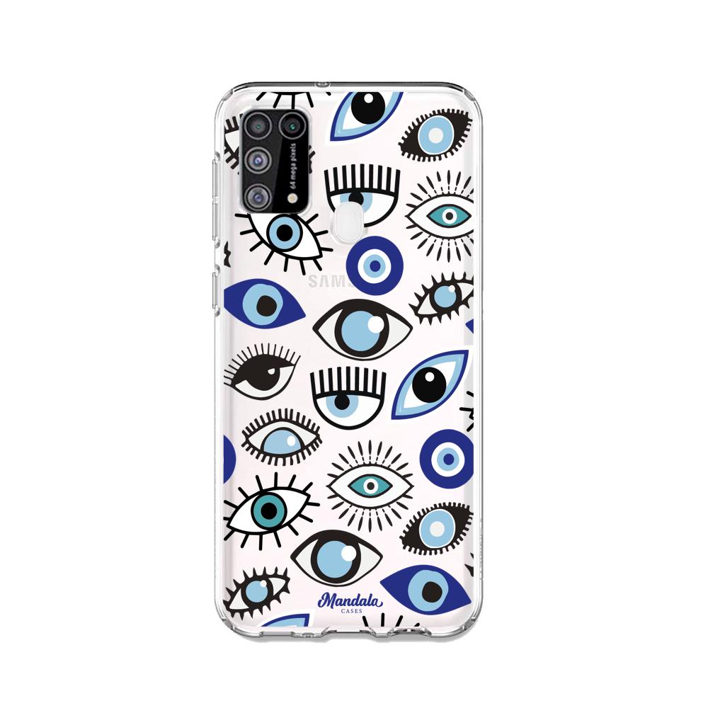 Case para Samsung M31 Funda Funda Ojos Azules y Blancos - Mandala Cases