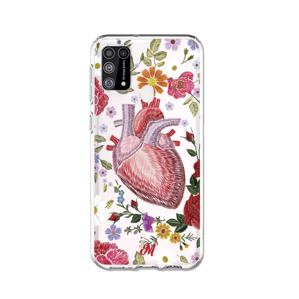 Case para Samsung M31 Funda Corazón con Flores - Mandala Cases