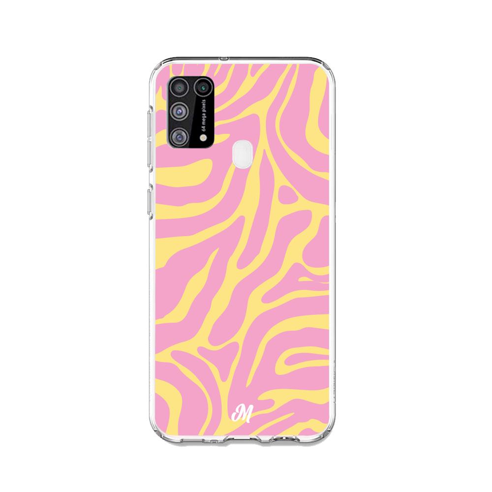 Case para Samsung M31 Lineas rosa y amarillo - Mandala Cases