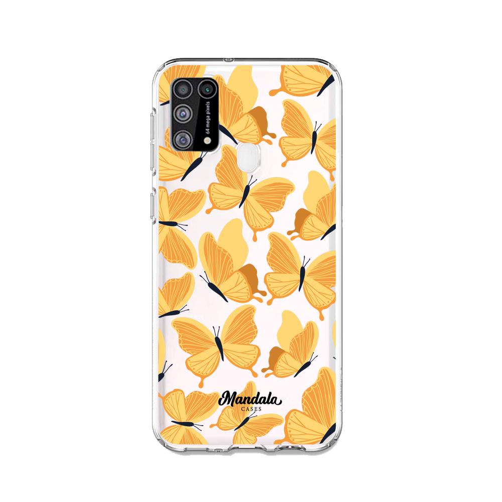 Estuches para Samsung M31 - Yellow Butterflies Case  - Mandala Cases