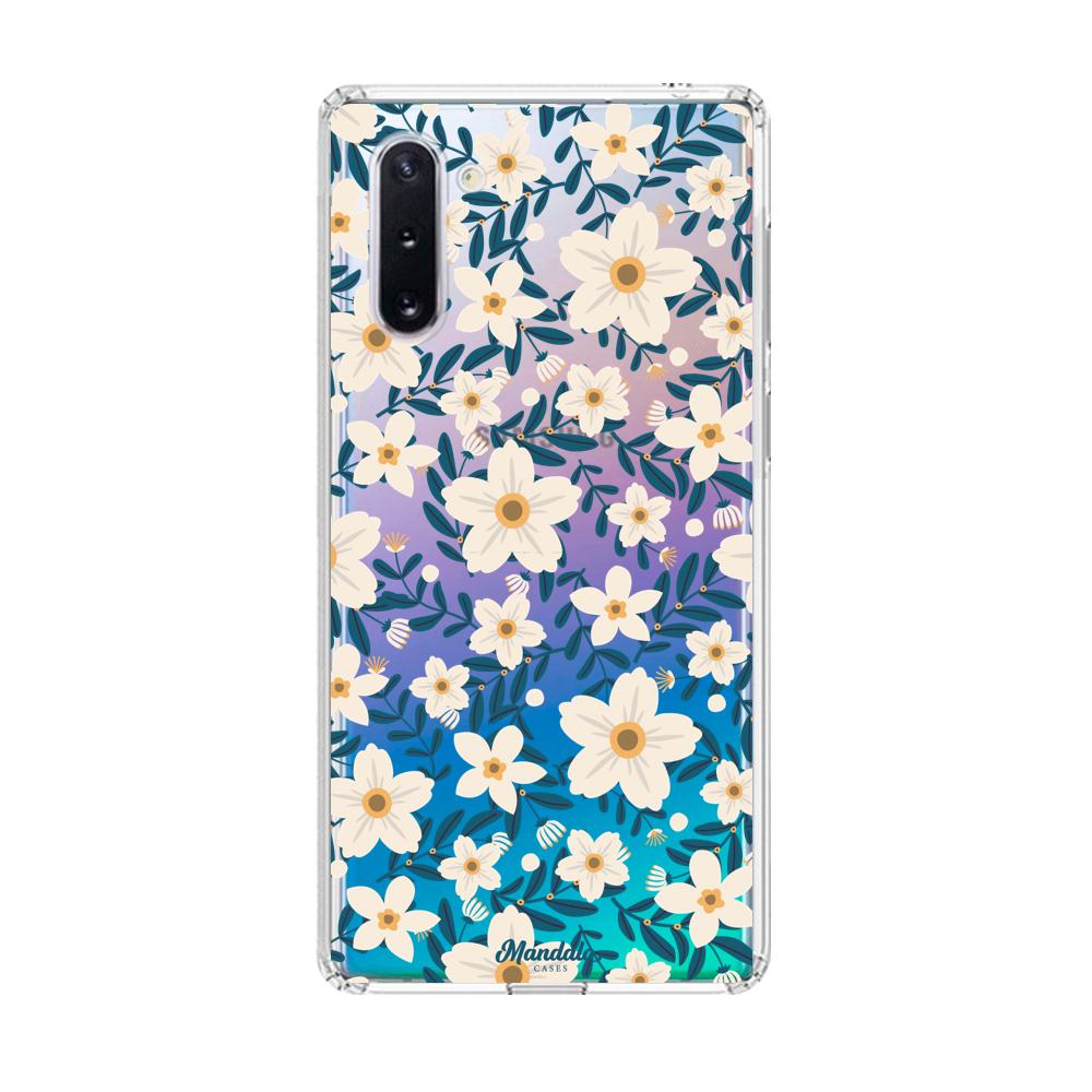 Case para Samsung note 10 Funda Flores Blancas  - Mandala Cases