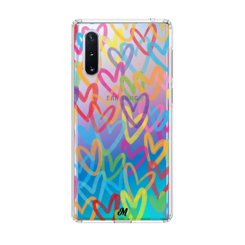 Case para Samsung note 10 Corazones arcoíris - Mandala Cases