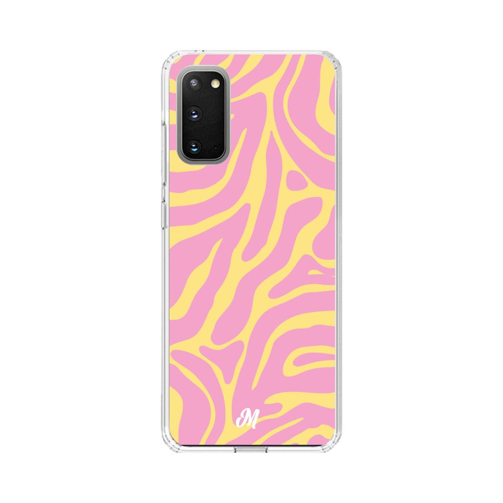 Case para Samsung S20 Plus Lineas rosa y amarillo - Mandala Cases